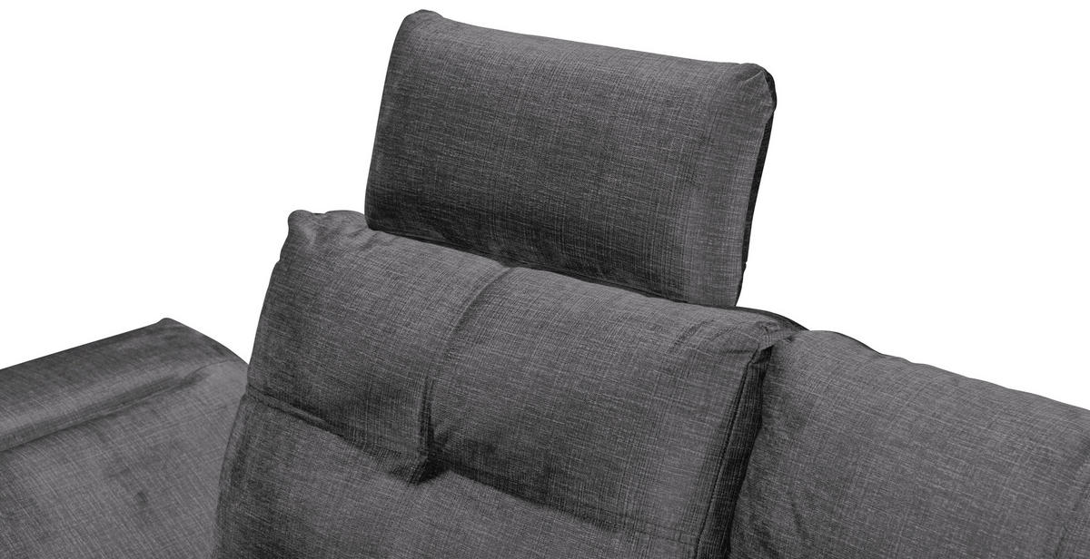 ECKSOFA in Mikrovelours Grau  - Schwarz/Grau, Konventionell, Kunststoff/Textil (275/170cm) - Carryhome