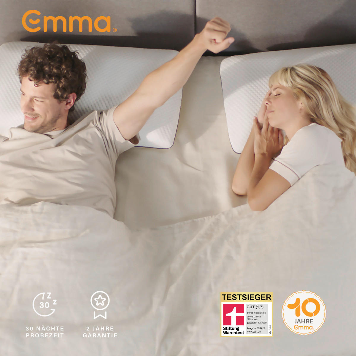 NACKENSTÜTZKISSEN 80/40 cm EMMA CLASSIC STÜTZKISSEN  - Weiß, Basics, Textil (80/40cm) - Emma