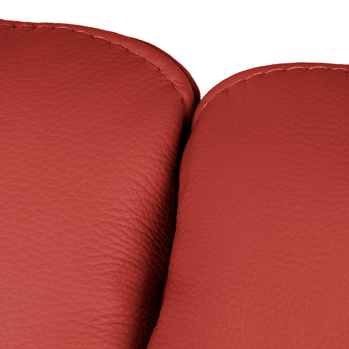 2,5-SITZER Rot Echtleder  - Silberfarben/Rot, Design, Leder/Metall (197/90/88cm) - Livetastic