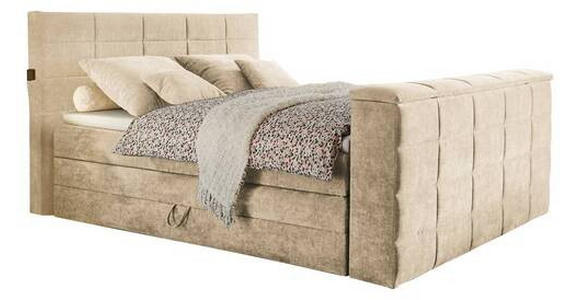 BOXSPRINGBETT 180/200 cm  in Sandfarben  - Sandfarben, KONVENTIONELL, Textil (180/200cm) - Carryhome