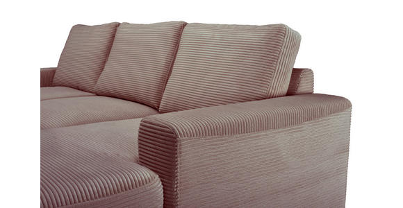 ECKSOFA Taupe Cord  - Taupe/Schwarz, KONVENTIONELL, Textil/Metall (240/150cm) - Carryhome