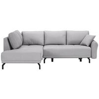 ECKSOFA Hellgrau Samt  - Hellgrau/Schwarz, LIFESTYLE, Textil/Metall (191/250cm) - Carryhome