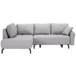 ECKSOFA in Samt Hellgrau  - Hellgrau/Schwarz, LIFESTYLE, Textil/Metall (191/250cm) - Carryhome