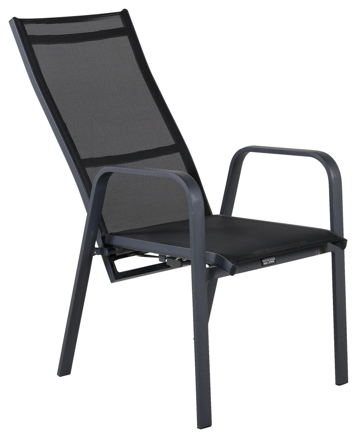 GARTENSESSEL-SET Aluminium Schwarz  - Schwarz, KONVENTIONELL, Metall (56.5/110/65cm) - Gardenson