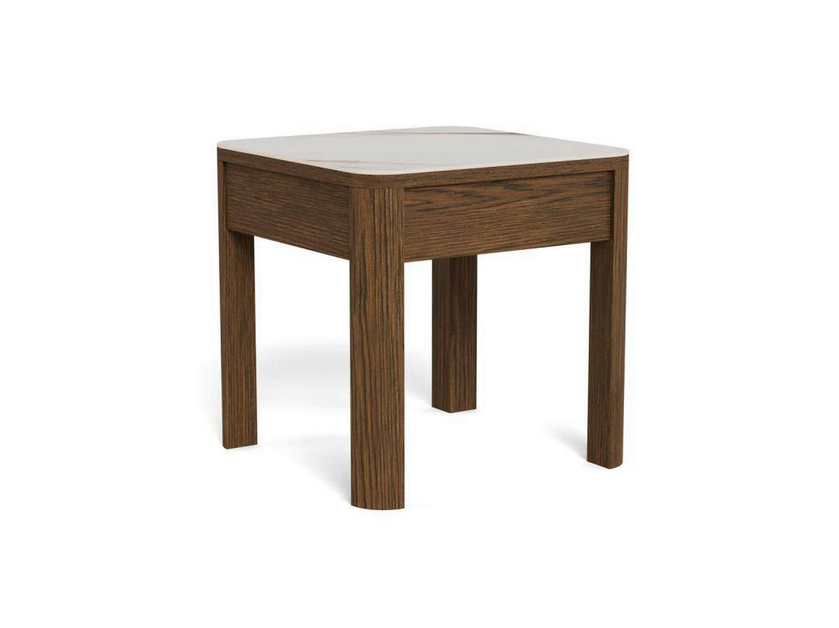 SIDOBORD i keramik, trämaterial  - vit/brun, Modern, trämaterial/keramik (45/45/45cm) - Best Price