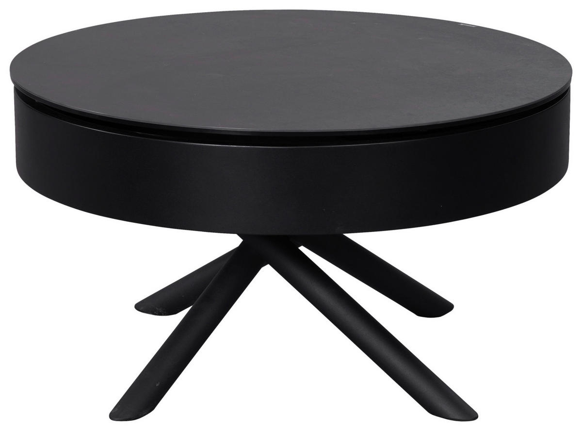 COUCHTISCH ESG 73.5/73,5/42 cm rund Schwarz, Bronzefarben  - Schwarz/Bronzefarben, Design, Glas/Keramik (73.5/73,5/42cm) - Novel