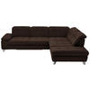 ECKSOFA in Chenille Dunkelbraun  - Chromfarben/Dunkelbraun, Design, Textil/Metall (310/260cm) - Beldomo Speed