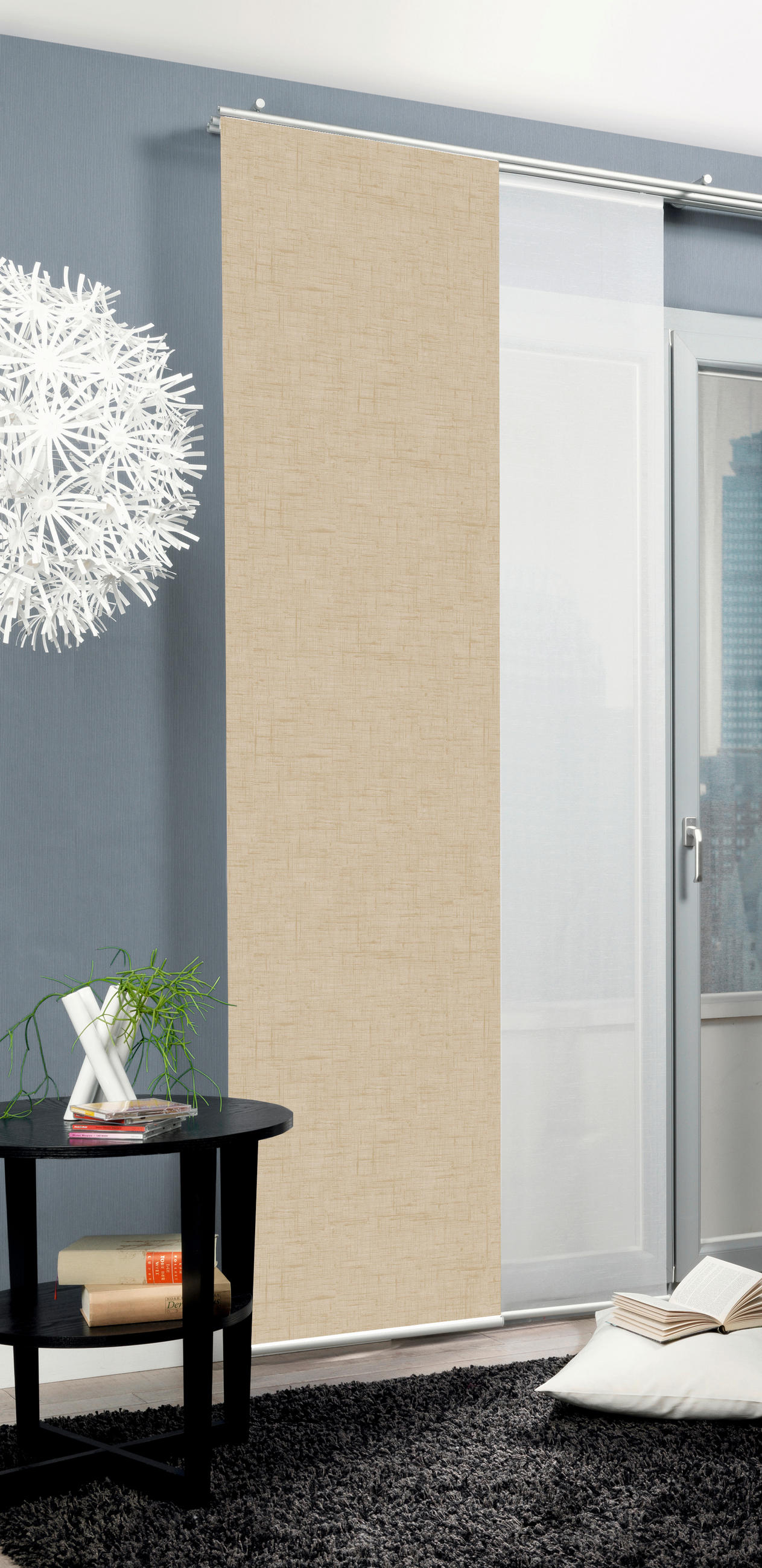 FLÄCHENVORHANG   blickdicht   60/245 cm  - Sandfarben, ROMANTIK / LANDHAUS, Textil (60/245cm)