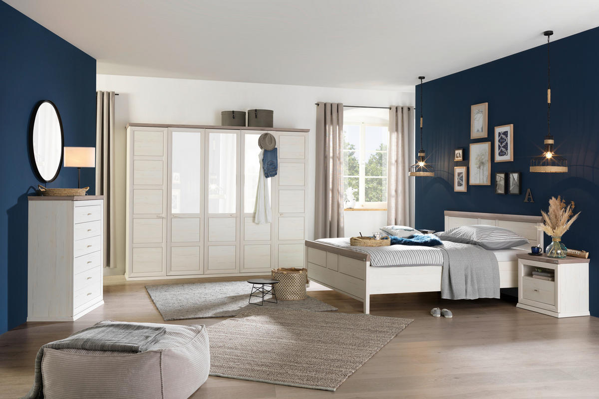 ŠATNÍ SKŘÍŇ SE ZRCADLEM, šedá, bílá, 255/209/60 cm - šedá/bílá, Lifestyle, kov/kompozitní dřevo (255/209/60cm) - Hom`in