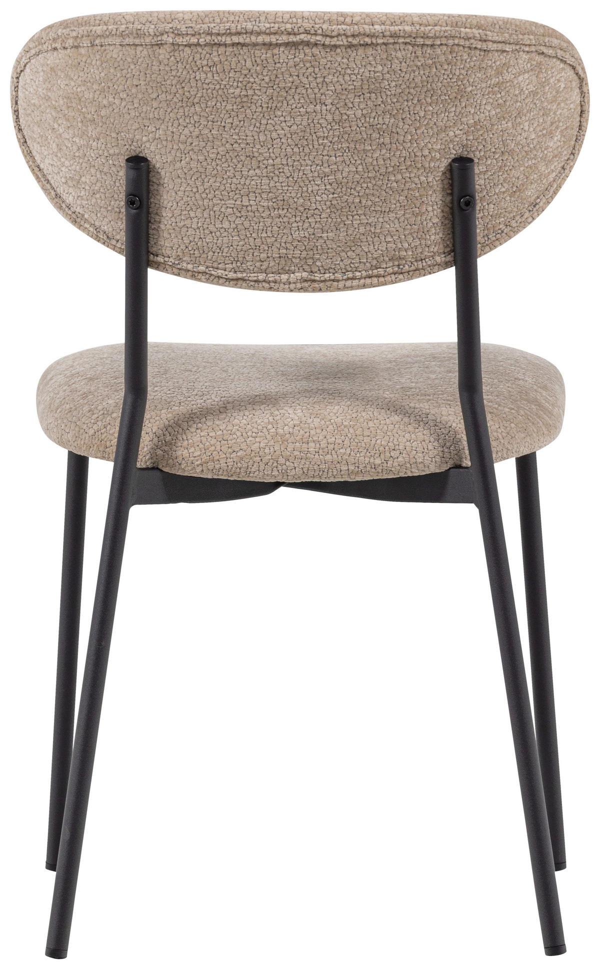 STUHL-SET 2 Stück  in Eisen Chenille  - Schwarz/Naturfarben, MODERN, Textil/Metall (47/79/53cm) - Livetastic