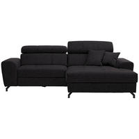 ECKSOFA  in Velours Graphitfarben  267/181 cm  - Schwarz/Graphitfarben, Design, Textil/Metall (267/181cm) - Carryhome