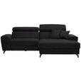 ECKSOFA  in Velours Graphitfarben  267/181 cm  - Schwarz/Graphitfarben, Design, Textil/Metall (267/181cm) - Carryhome