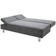 SCHLAFSOFA Flachgewebe Dunkelgrau  - Chromfarben/Dunkelgrau, Design, Holz/Textil (205/77-93/99cm) - Novel