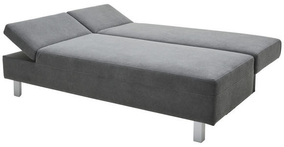 SCHLAFSOFA Flachgewebe Dunkelgrau - Chromfarben/Dunkelgrau, Design, Holz/Textil (205/77-93/99cm) - Novel