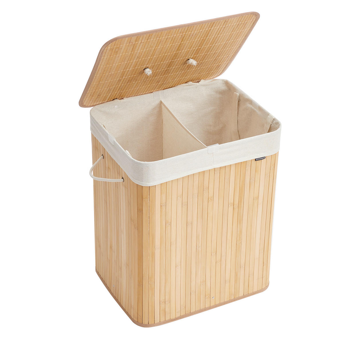 WÄSCHEKORB - Naturfarben, Trend, Naturmaterialien/Holzwerkstoff (50/61/40cm) - Boxxx