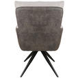 ARMLEHNSTUHL  Sitzfläche 360° drehbar Leinenoptik  - Anthrazit/Hellgrau, Design, Textil/Metall (60/93/68cm) - Novel