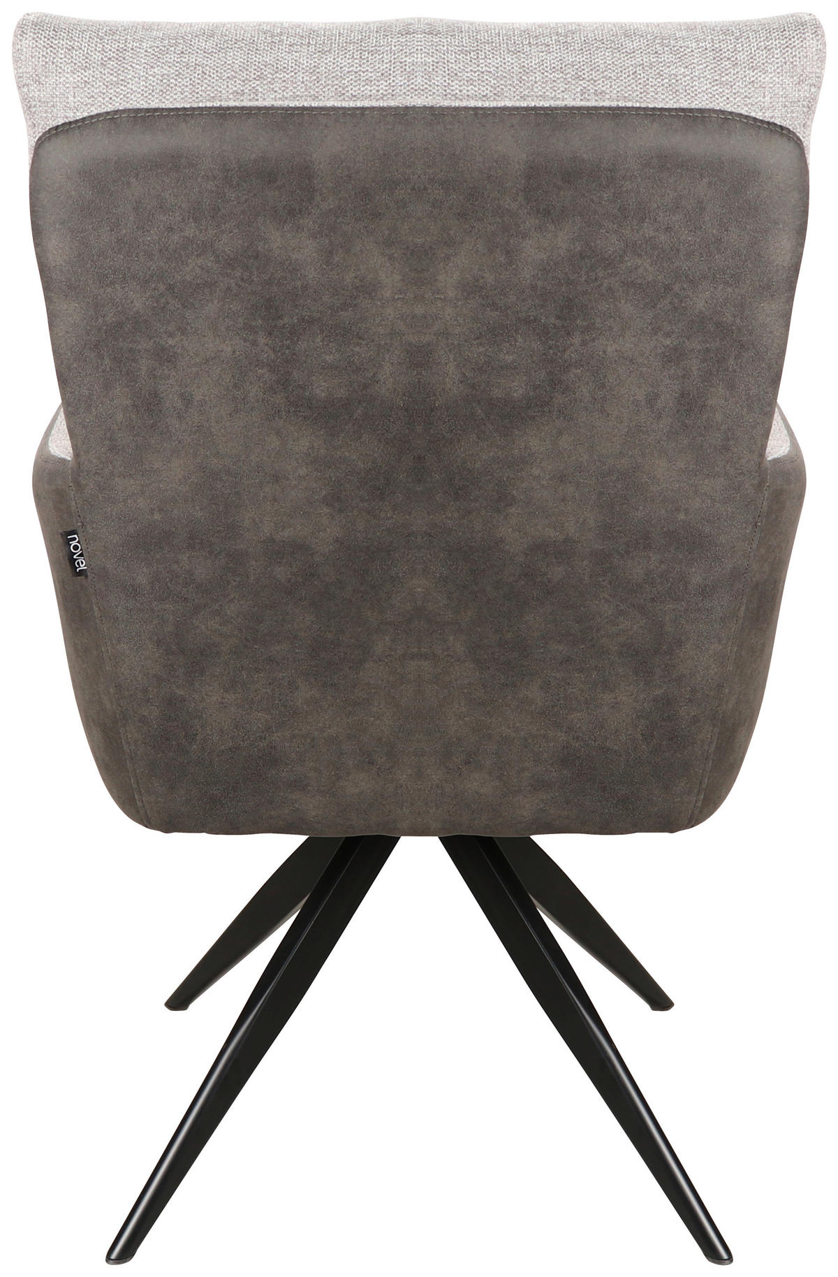 ARMLEHNSTUHL , Sitzfläche 360° drehbar , Leinenoptik  - Anthrazit/Hellgrau, Design, Textil/Metall (60/93/68cm) - Novel