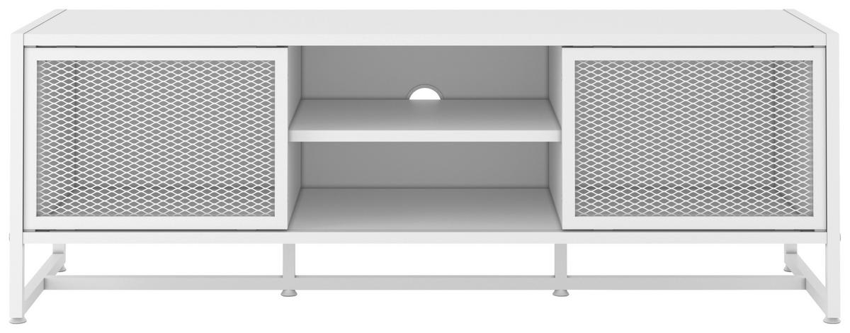NÍZKÁ KOMODA, bílá, 132/46/41 cm - bílá/černá, Moderní, kov/kompozitní dřevo (132/46/41cm) - P & B