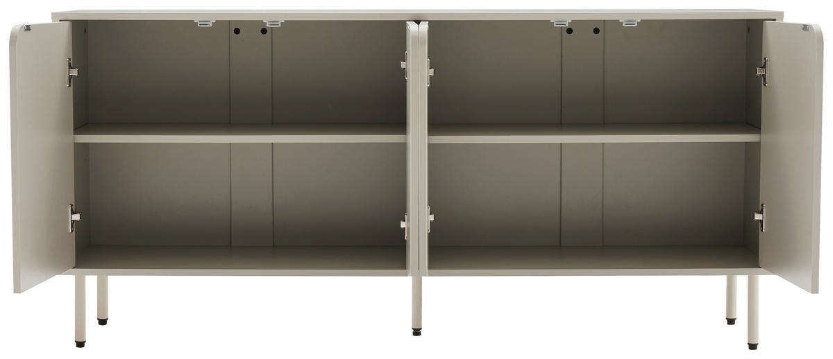 TÁLALÓSZEKRÉNY 160/75/40 cm  - selyemszürke, Design, faalapú anyag/fém (160/75/40cm) - Xora