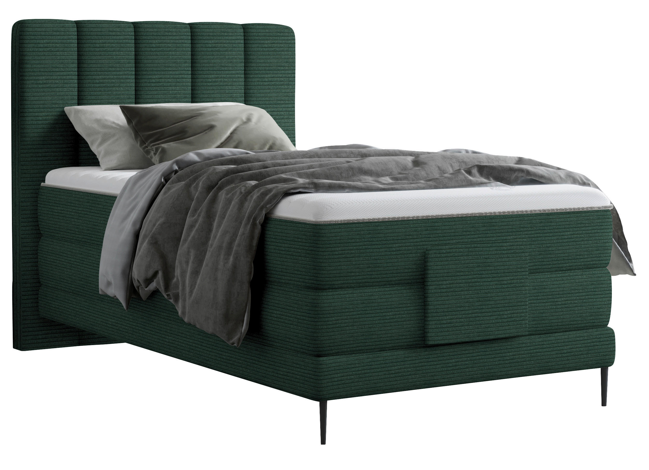 BOXSPRINGBETT 100/200 cm  in Grün  - Schwarz/Grün, Natur, Textil/Metall (100/200cm) - Esposa