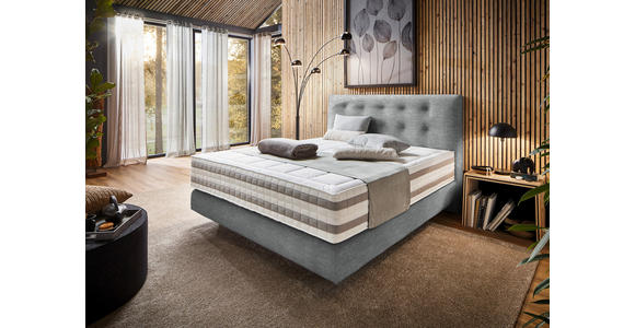 BOXSPRINGBETT 160/200 cm  in Grau  - Grau, KONVENTIONELL, Holz/Textil (160/200cm) - Dieter Knoll