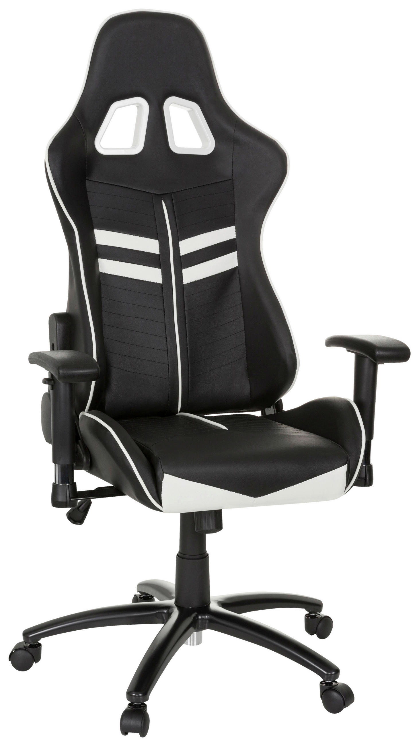 GAMINGSTOL  i läderimitation svart, vit  - vit/svart, Modern, metall/textil (72/138/63cm) - MID.YOU