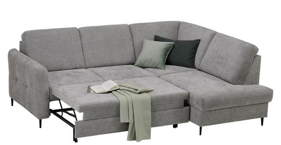ECKSOFA  in Chenille Grau  241/184 cm  - Schwarz/Grau, MODERN, Holz/Textil (241/184cm) - Carryhome