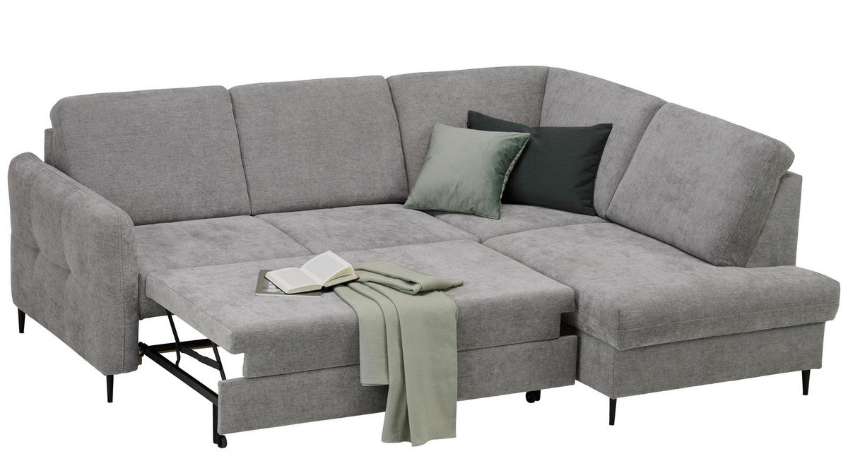 SAROKKANAPÉ textil szürke  - fekete/szürke, Modern, textil/fa (241/184cm) - Hom`in