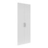 TÜRENSET - Weiß Hochglanz/Silberfarben, KONVENTIONELL, Holzwerkstoff/Metall (75,5/206/1,6cm) - Voleo