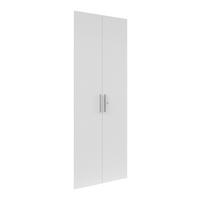 TÜRENSET - Weiß Hochglanz/Silberfarben, KONVENTIONELL, Holzwerkstoff/Metall (75,5/206/1,6cm) - Voleo
