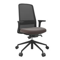 DREHSTUHL Lederlook Schwarz, Dunkelbraun  - Dunkelbraun/Schwarz, MODERN, Kunststoff/Textil (70/103-115/70cm)