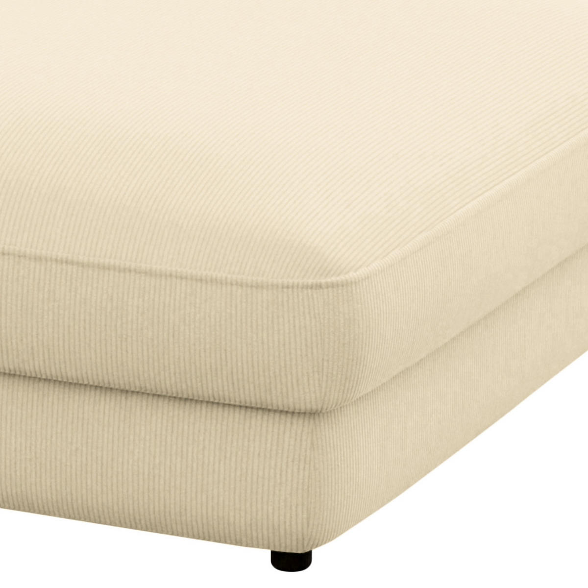 HOCKER Cord Weiß  - Schwarz/Weiß, MODERN, Kunststoff/Textil (133/43/133cm) - Trendmanufaktur