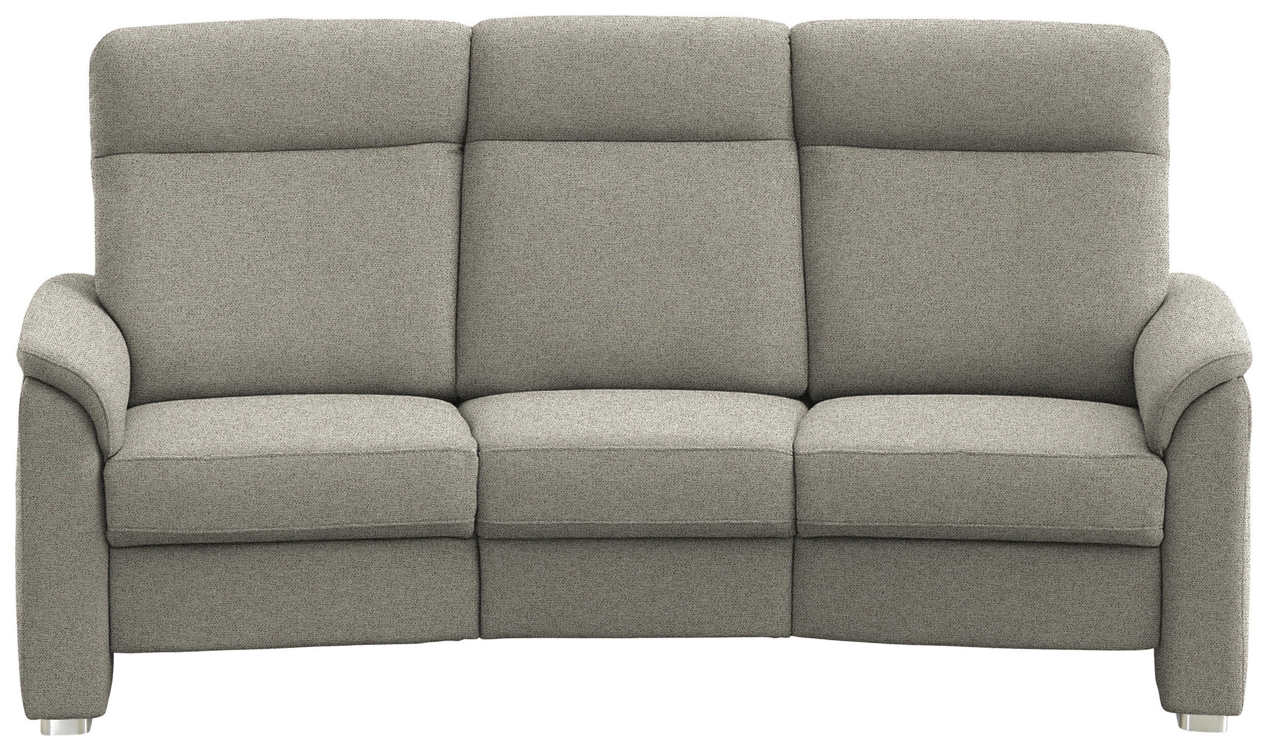 TRAPEZSOFA  in Flachgewebe Schilfgrün  - Schilfgrün/Alufarben, KONVENTIONELL, Textil/Metall (218/107/103cm) - Beldomo Comfort