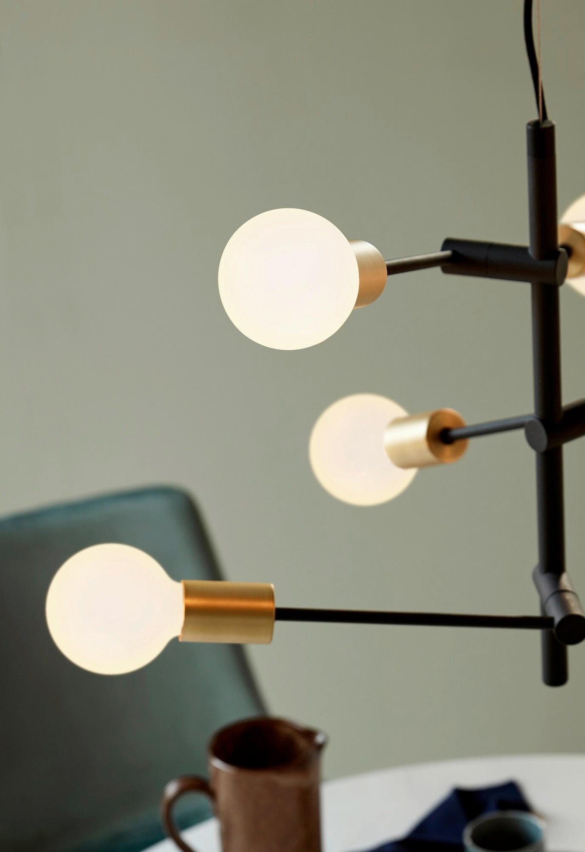 PENDELLEUCHTE Josefine 55/55/79 cm  - Schwarz, Design, Metall (55/55/79cm) - Nordlux