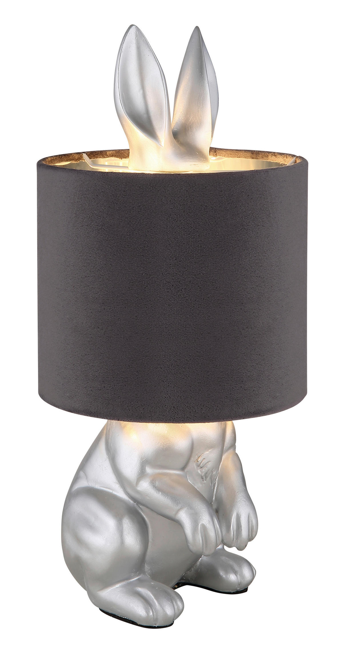 STOLNÍ LAMPA, E27, 18/18/41 cm - šedá/černá, Trend, plast (18/18/41cm) - Globo