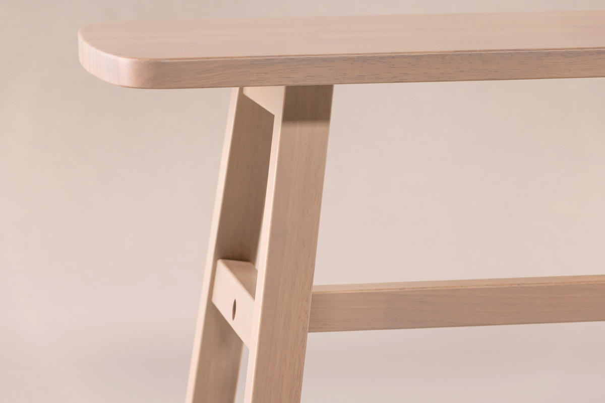 SITZBANK 140/45/35 cm Weiß Kautschukholz furniert  - Weiß, Design, Holz (140/45/35cm) - Livetastic