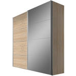SCHWEBETÜRENSCHRANK in Sonoma Eiche  - Alufarben/Sonoma Eiche, Design, Glas/Holzwerkstoff (200/216/68cm) - Hom`in