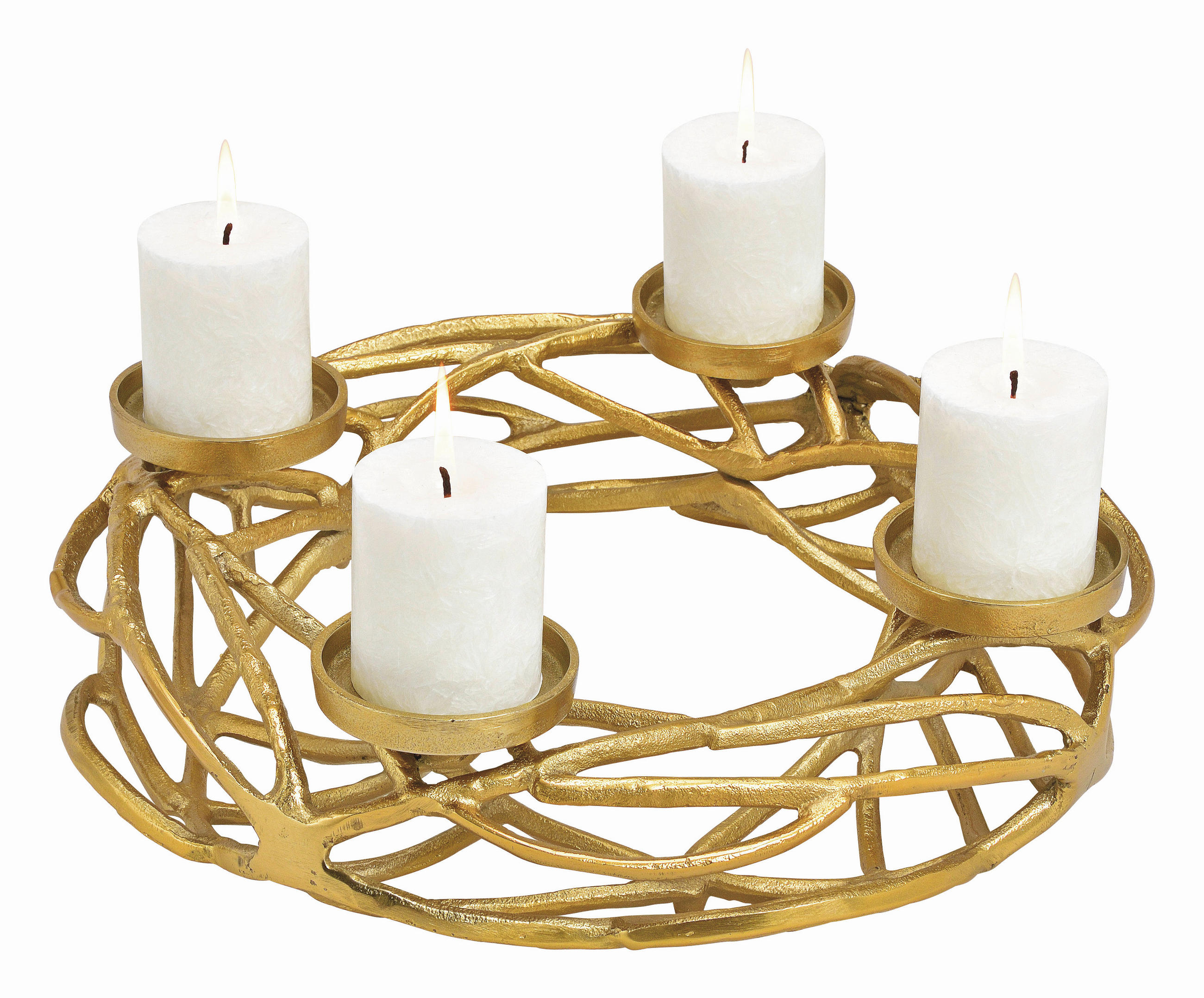 ADVENTKRANZ - Goldfarben, LIFESTYLE, Metall (40/12/40cm)