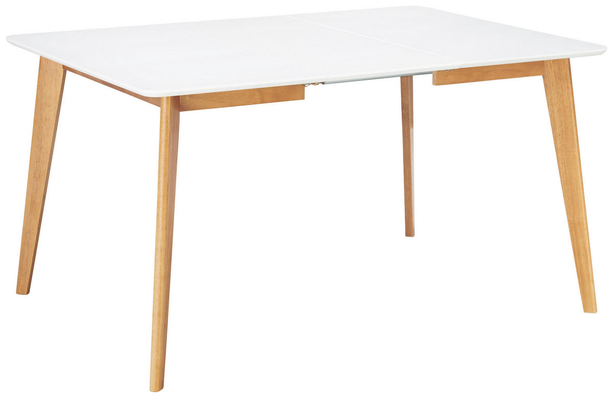 ESSTISCH in Holz  - Weiss/Eichefarben, Design, Holz (100-180/76/100cm) - Livetastic
