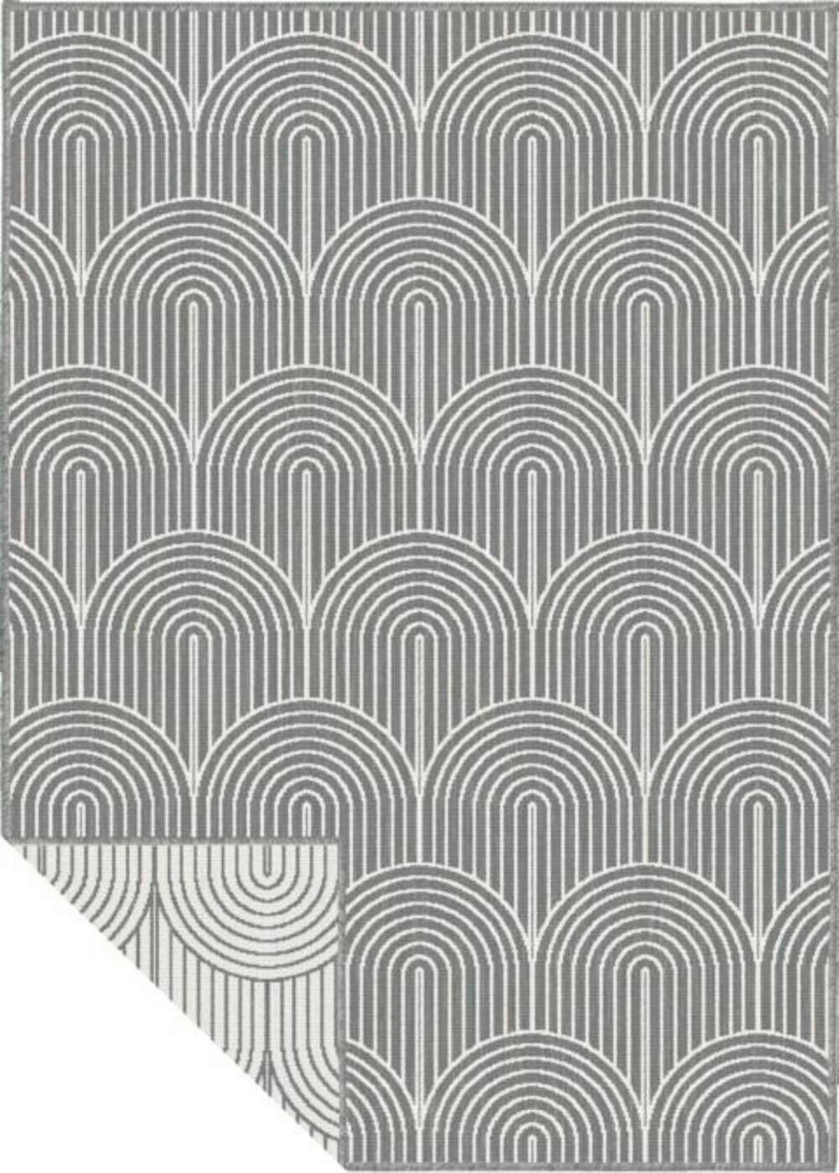 OUTDOORTEPPICH 160/230 cm Pangli Silberfarben, Weiß  - Silberfarben/Weiß, Design, Kunststoff (160/230cm)