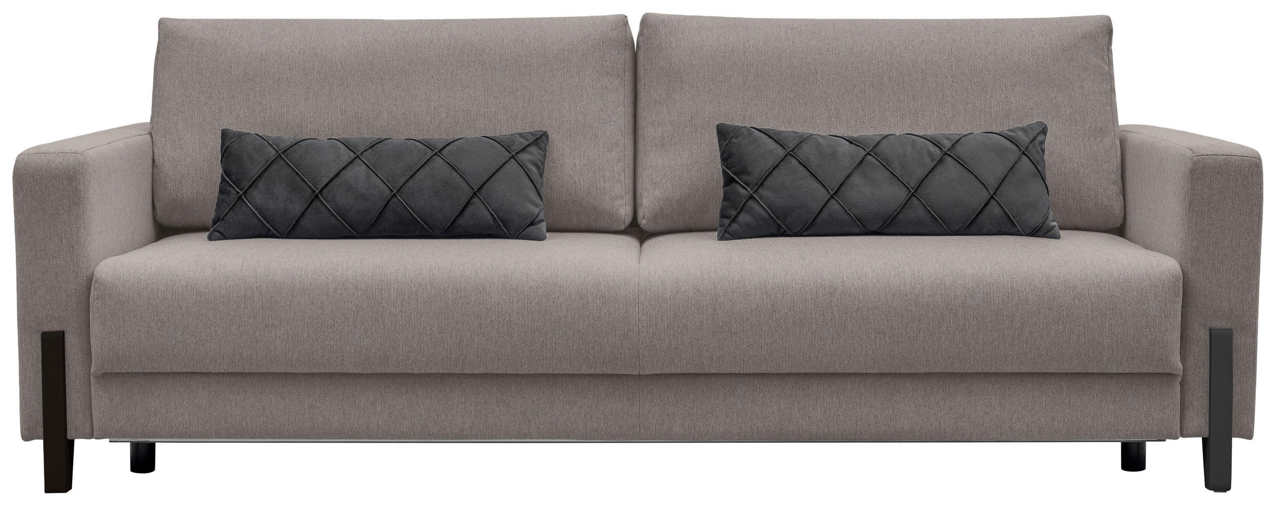 SCHLAFSOFA Webstoff Grau  - Schwarz/Grau, Design, Holz/Textil (234/90/95cm) - Livetastic