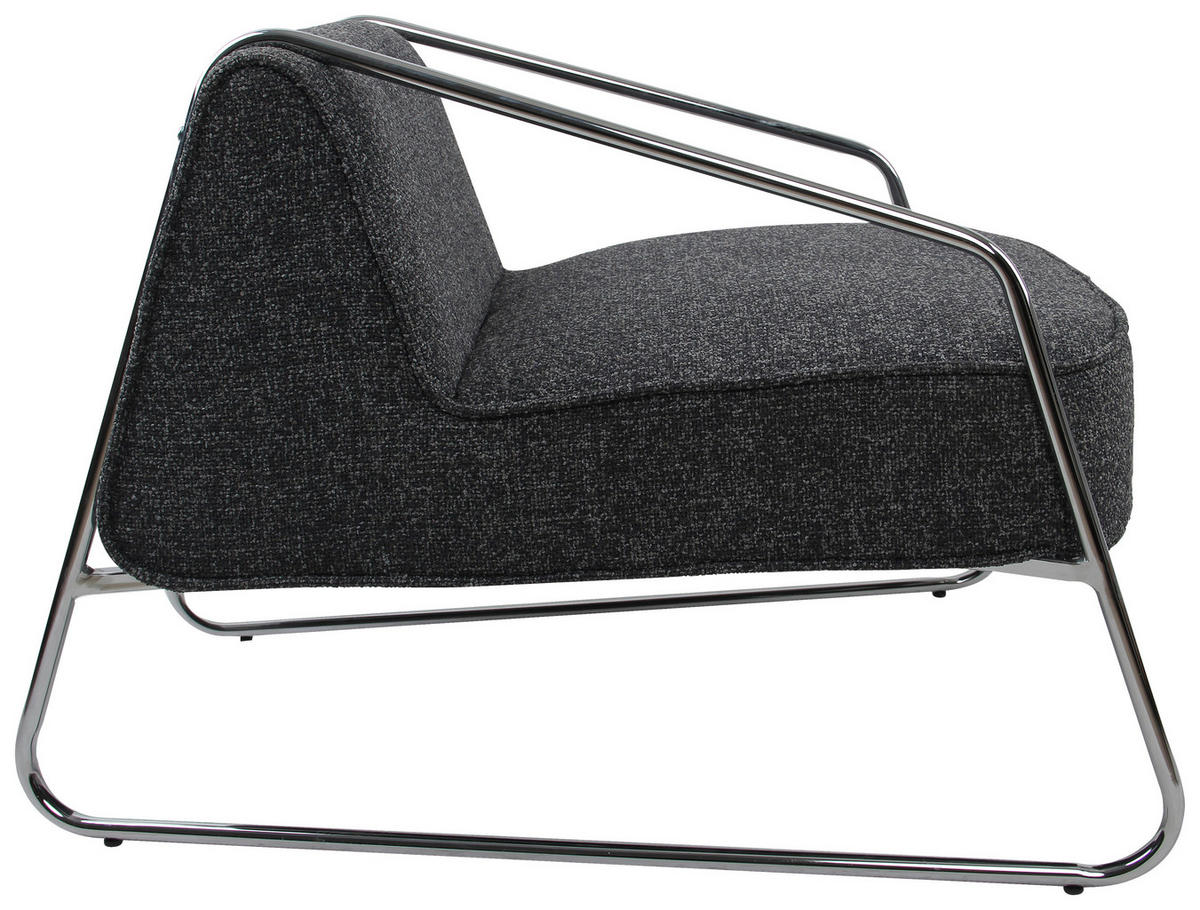 DESIGNSESSEL in Webstoff Dunkelgrau  - Chromfarben/Dunkelgrau, MODERN, Textil/Metall (62/85/65cm) - Livetastic