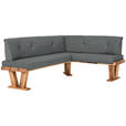 ECKBANK 225/155 cm  in Dunkelgrau  - Eichefarben/Dunkelgrau, Natur, Holz/Textil (225/155cm) - Moderano