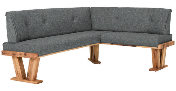 ECKBANK 225/155 cm  in Dunkelgrau  - Eichefarben/Dunkelgrau, Natur, Holz/Textil (225/155cm) - Moderano