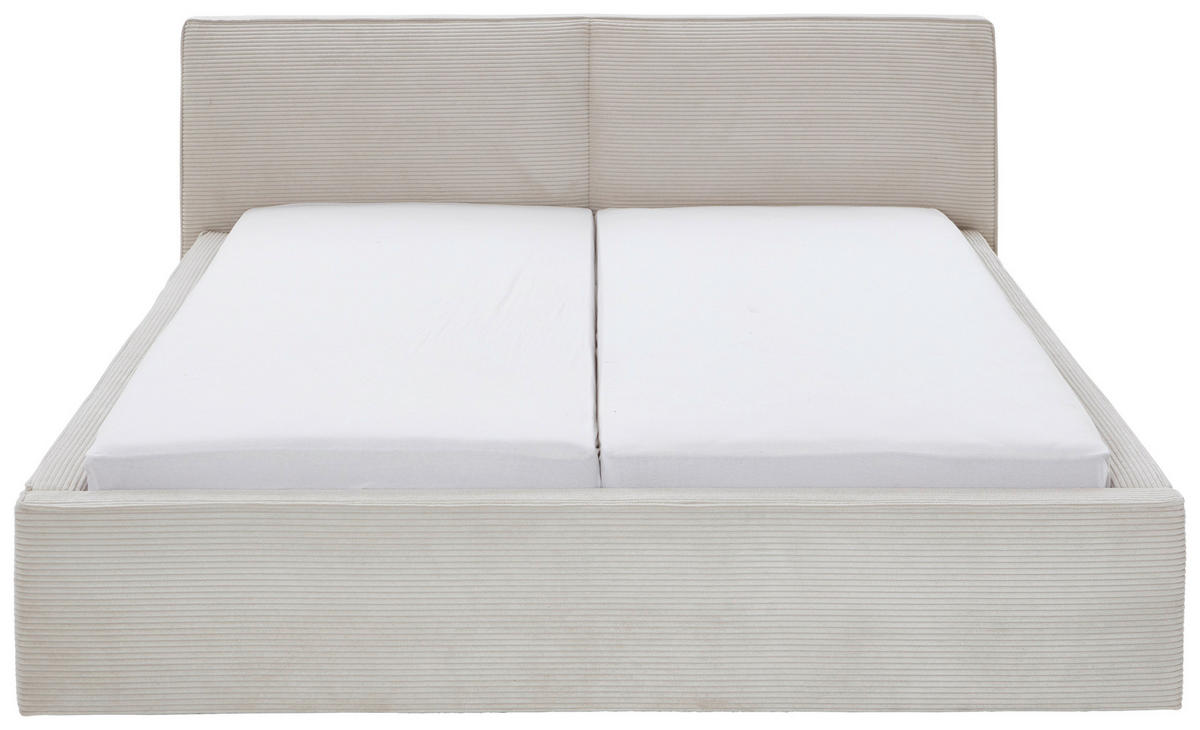 POLSTERBETT 180/200 cm  in Beige  - Birkefarben/Beige, Design, Holz/Textil (180/200cm) - Boxxx