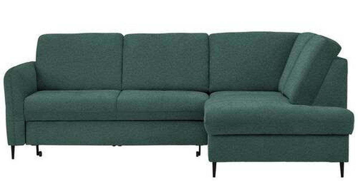 ECKSOFA in Chenille Grün  - Schwarz/Grün, Modern, Holz/Textil (241/184cm) - Carryhome