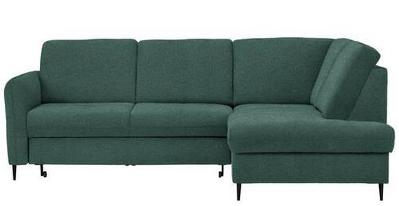 ECKSOFA in Chenille Grün  - Schwarz/Grün, MODERN, Holz/Textil (241/184cm) - Carryhome