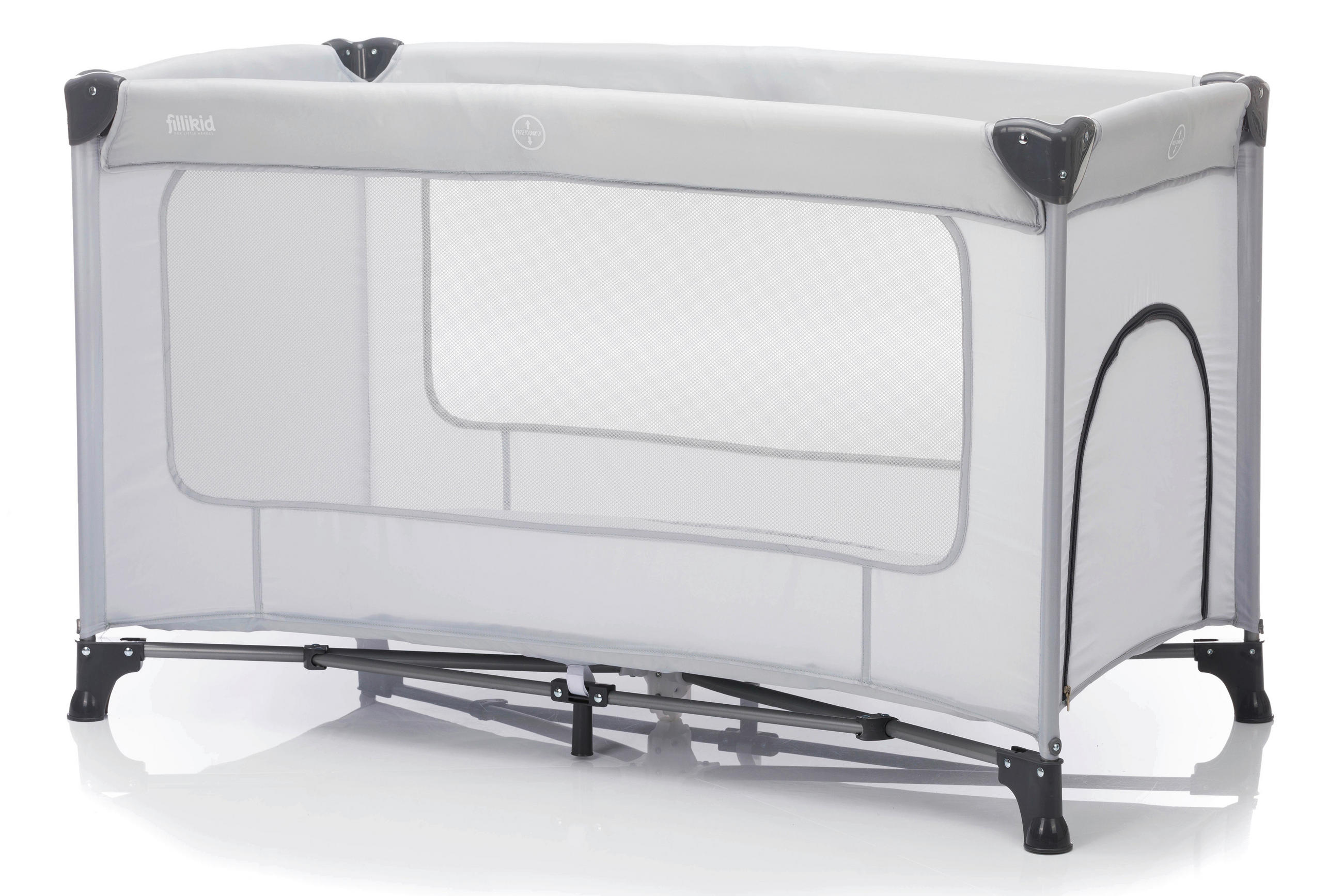 REISEBETT Nizza Grau  - Grau, Basics, Textil/Metall (120/60cm) - Fillikid