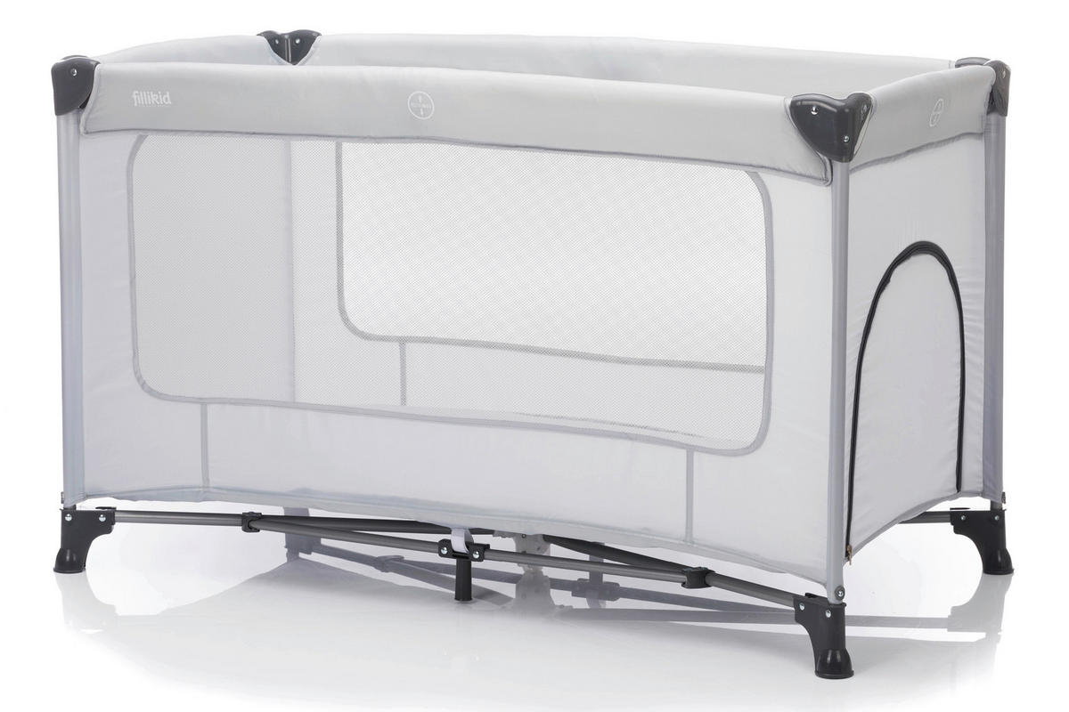 CESTOVNÁ POSTIEĽKA   - sivá, Basics, kov/textil (120/60cm) - Fillikid