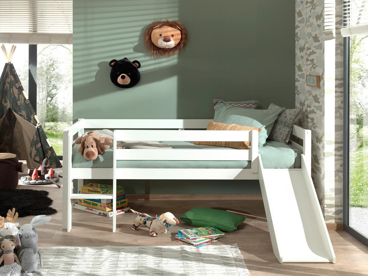 SPIELBETT Absturzsicherung, Rollrost 90/200 cm  in Weiß  - Weiß, MODERN, Holz/Holzwerkstoff (90/200cm) - MID.YOU